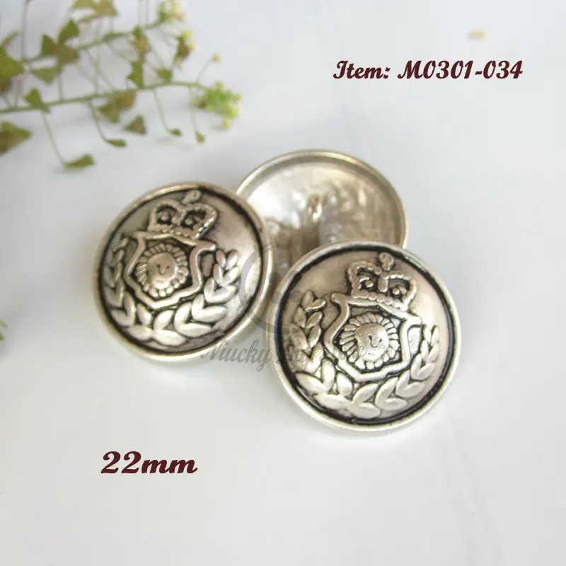 50pcs 22mm antique silver Metal coat buttons dedicated men's suit