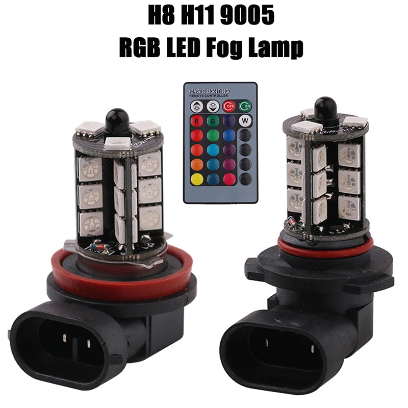 

Multi-Color H8 H11 9005 HB3 RGB Auto Led Fog Light Wireless Remote Control LED Replacement Fog Bulb Foglamp Front Foglight Lamp