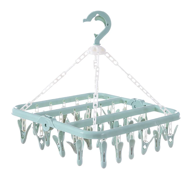 Multi Functional Dual Hanger Folding Clothes Hanger Clothing Drying
