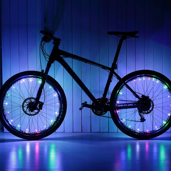 Leadbike Аксессуары для велосипеда водонепроницаемый 20 Led AA батарея красочное защитное колесо светильник велосипед спиц светильник лампа для ночной езды - Цвет: RGB