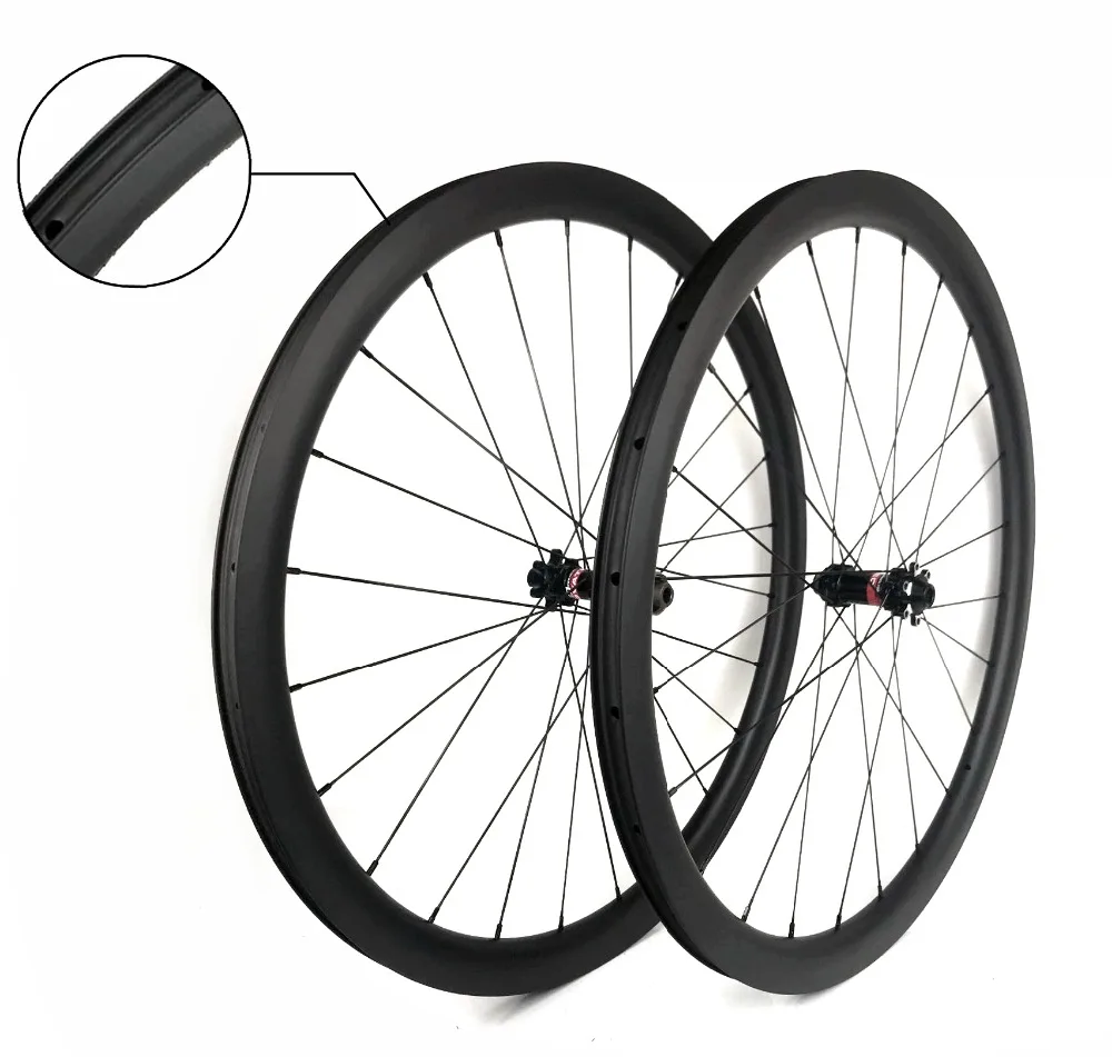 Disc brake 24mm Clincher carbon cyclocross bicycle wheels 20.5//23//25mm width