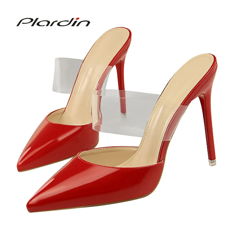 

Plardin Women Sandals Concise Fashion Ankle Strap Shoes Woman Pointed Toe Thin Heels women's Buckle Slingbacks Pumps High Heels