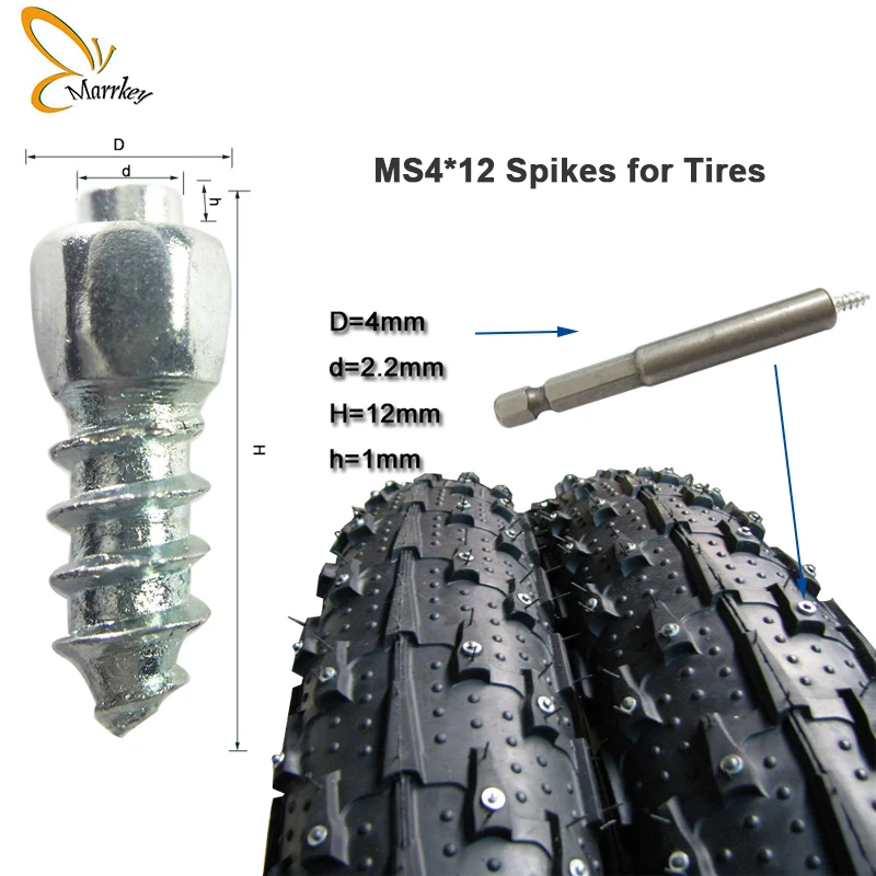 

Marrkey 1000PCS Tire Studs/Spikes for Tires/Ice Stud/Screw-In Studs/Snow Chain for ATV/Mini-Tractors/Motorcycle/Bicycle/Footwear