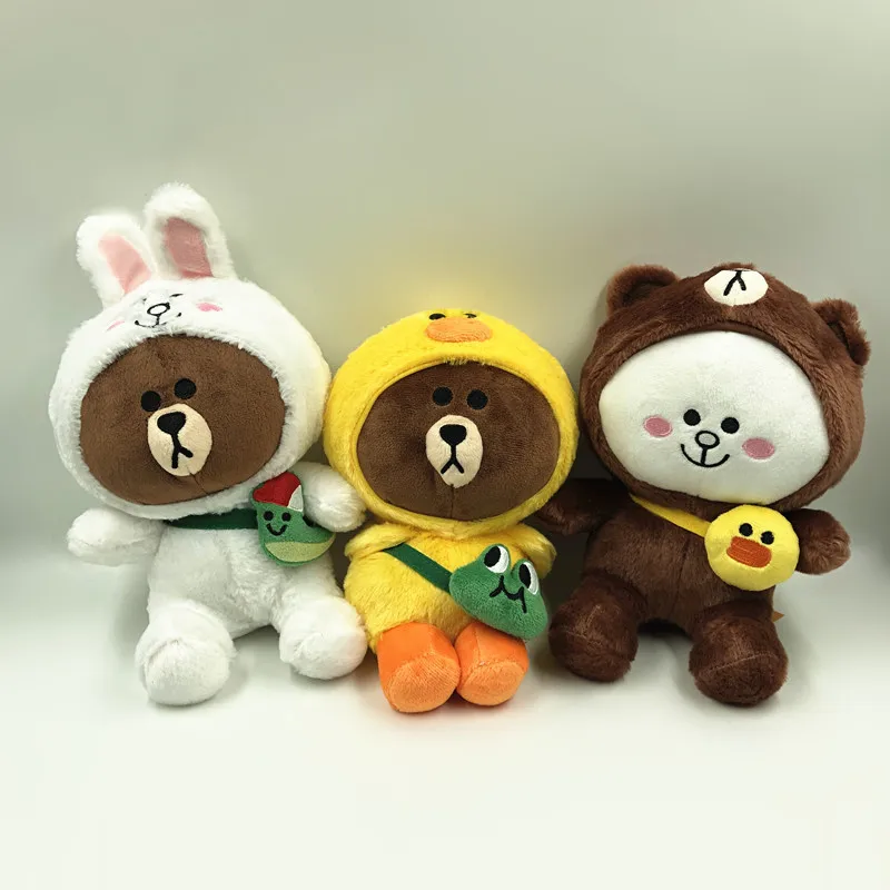 

Cute Brown Bear Doll Bear Plush Toy Doll for Baby Gift Bunny Cony Rabbit Toys for Children Kawaii Plush Toys 25cm