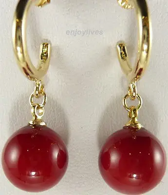 

Hot sale Free Shipping>>>>Red Coral Yellow stone Hoop Stud jewelry Earrings
