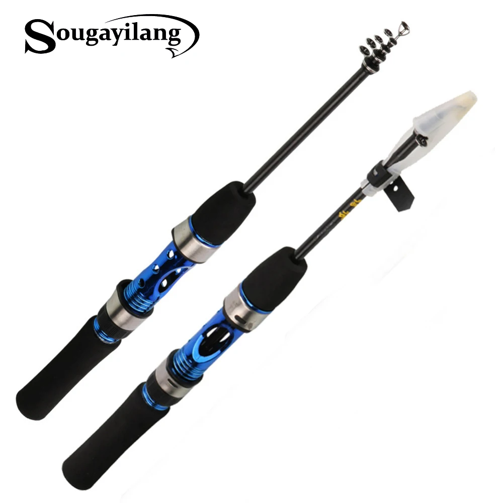 

Sougayilang 1.2m High Carbon Telescopic Rod Superhard Ultra Light Telescopic Fishing Rod Surf Fishing Rod Spinning Fishing Pole