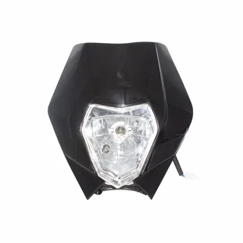 

Motorcycle Dirt Bike Motocross Super moto Universal Enduro Headlight fairing W/ H4 Bulb For KTM SX F EXC XCF SMR Headlamp Black
