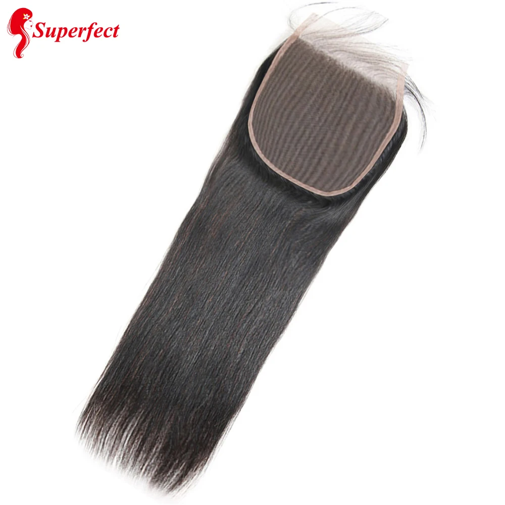 

Superfect 6x6 Lace Closure Brazilian Straight Hair Human Hair Lace Closure With Baby Hair Swiss Lace 8''-22'' Remy Hair