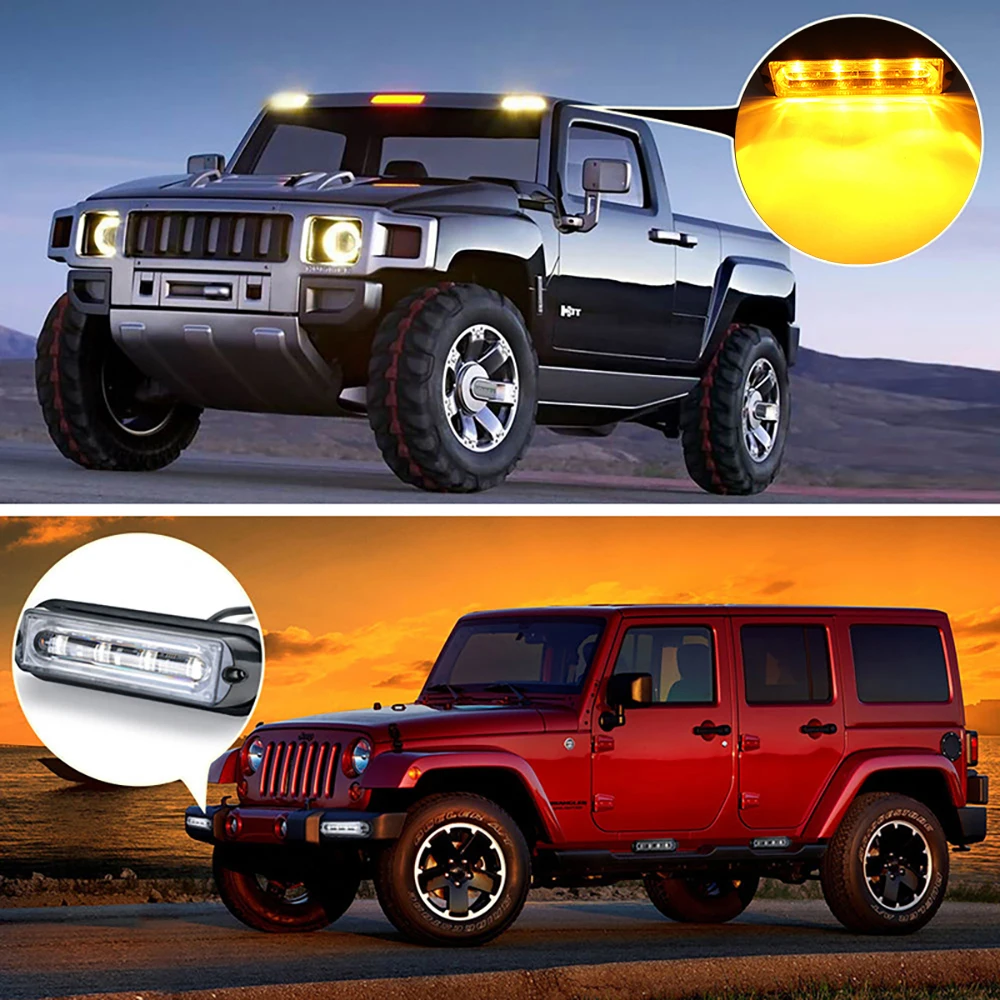 Castaleca Vehicle Flashing Light Car Truck Emergency 4LED Strobe Flash Fog Lamp Grille Marker Traffic Beacon DRL Signal Lights Castaleca Vehicle Flashing Light Car Truck Emergency 4LED Strobe Flash Fog Lamp Grille Marker Traffic Beacon DRL Signal Lights