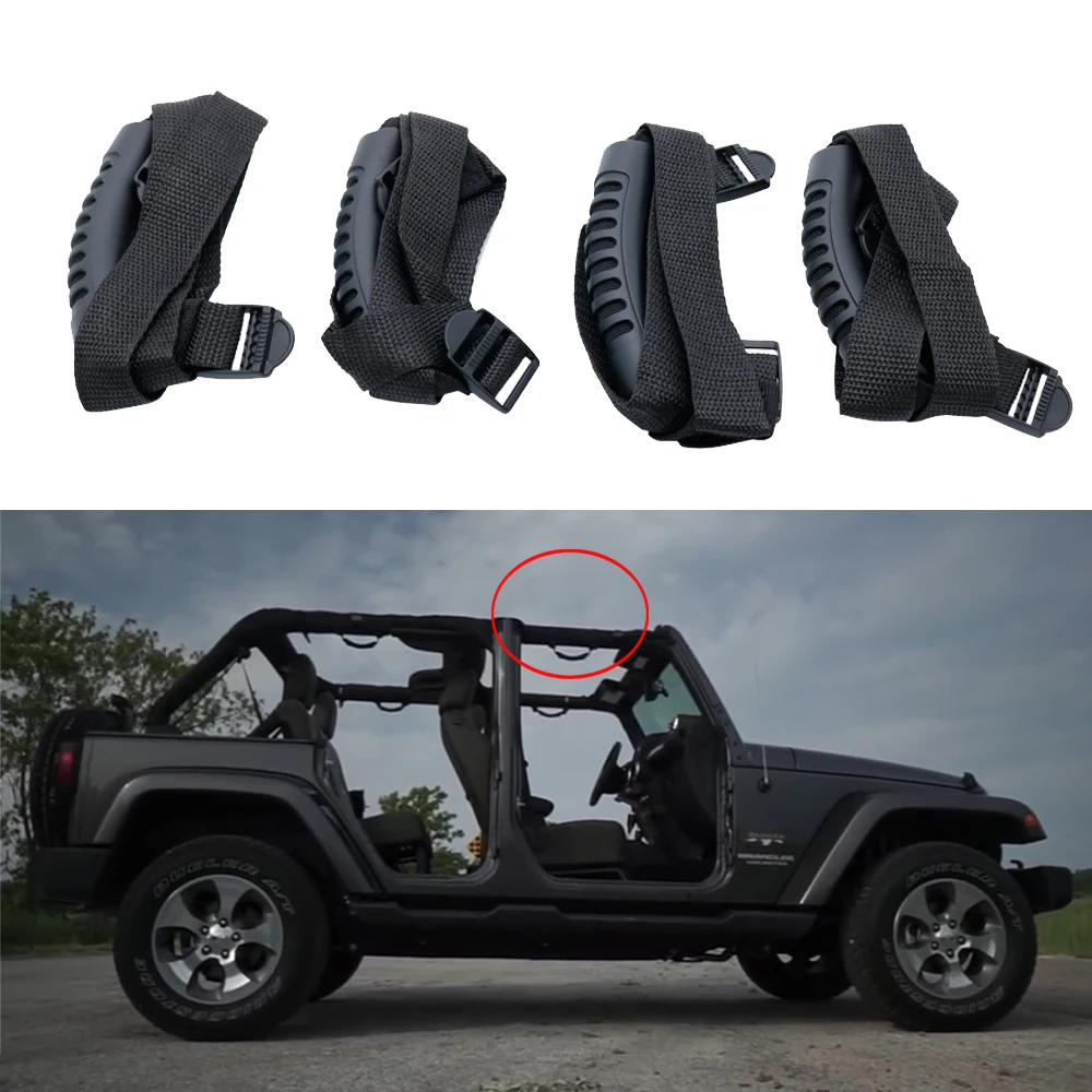 4 шт. поручни сцепление бар потянув вкладки для Jeep Wrangler YJ TJ JK JL JKU спортивные сахара свободу Rubicon двери руль 1956