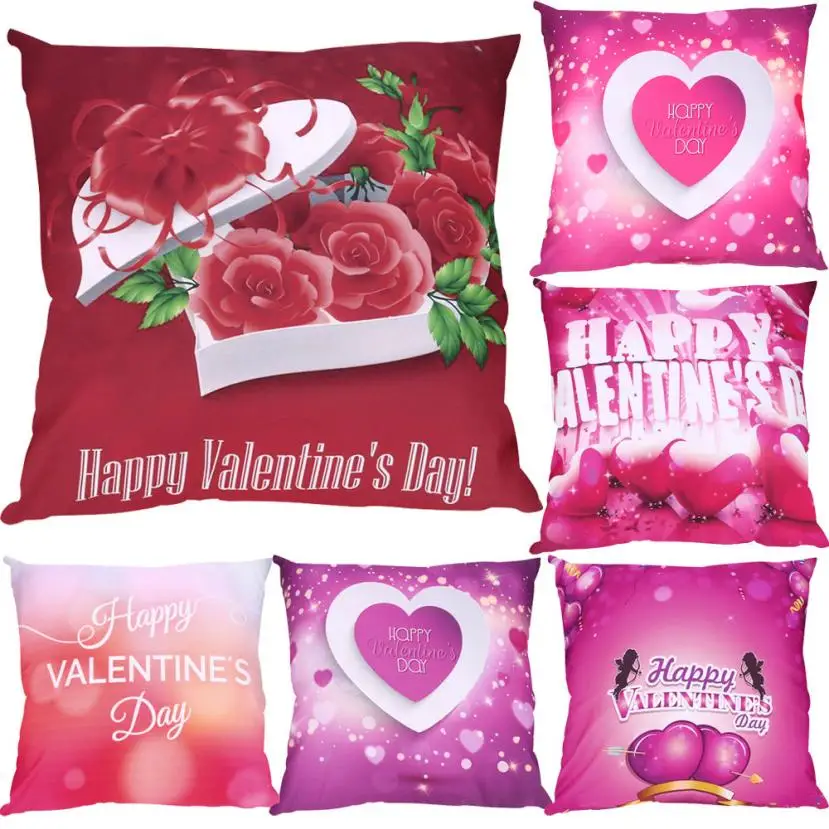 

Happy Valentine's Day Throw Pillow Case Sweet Love Square pillow case decorative cushion covers pillowcases #35