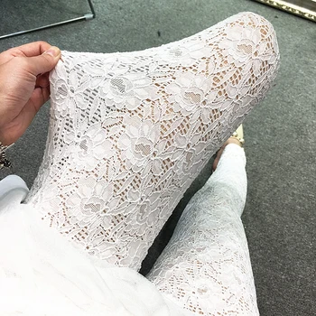 

Spring Summer Lace Pants Women Slim Pencil Pants 2019 New Large Size Outwear All-match Basic Trousers Pantalon Femme