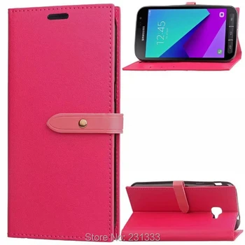 

For Samsung Galaxy X Cover 4 XCover 4 G390F Wallet Flip Leather Pouch Case TPU Stand ID Card Fine Belt Buckle Cover Luxury 50PCS