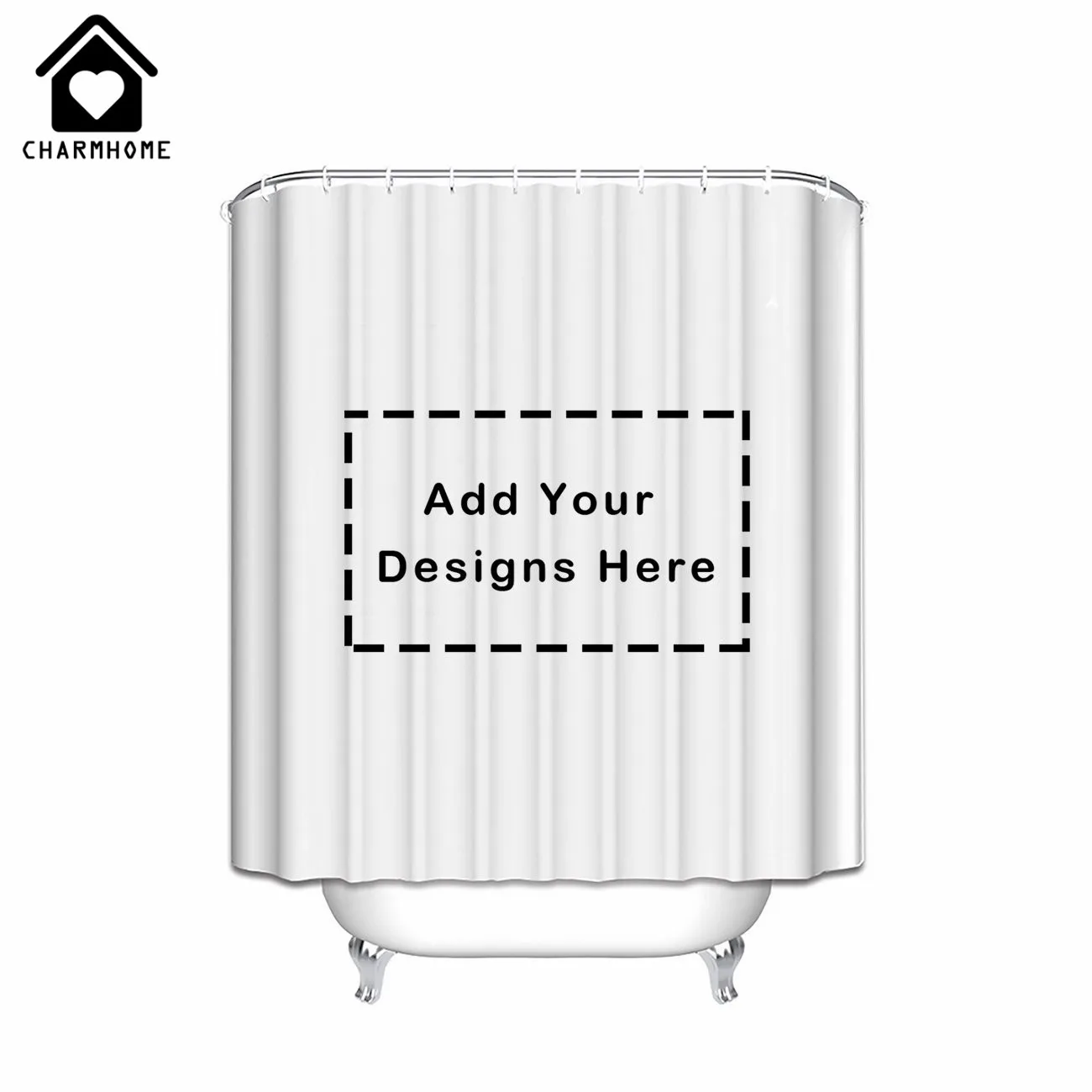 

CHARMHOME Custom Photo Shower Curtain Waterproof Polyester Fabric Bath Curtains for Bathroom with Hooks Big Size Free Shipping