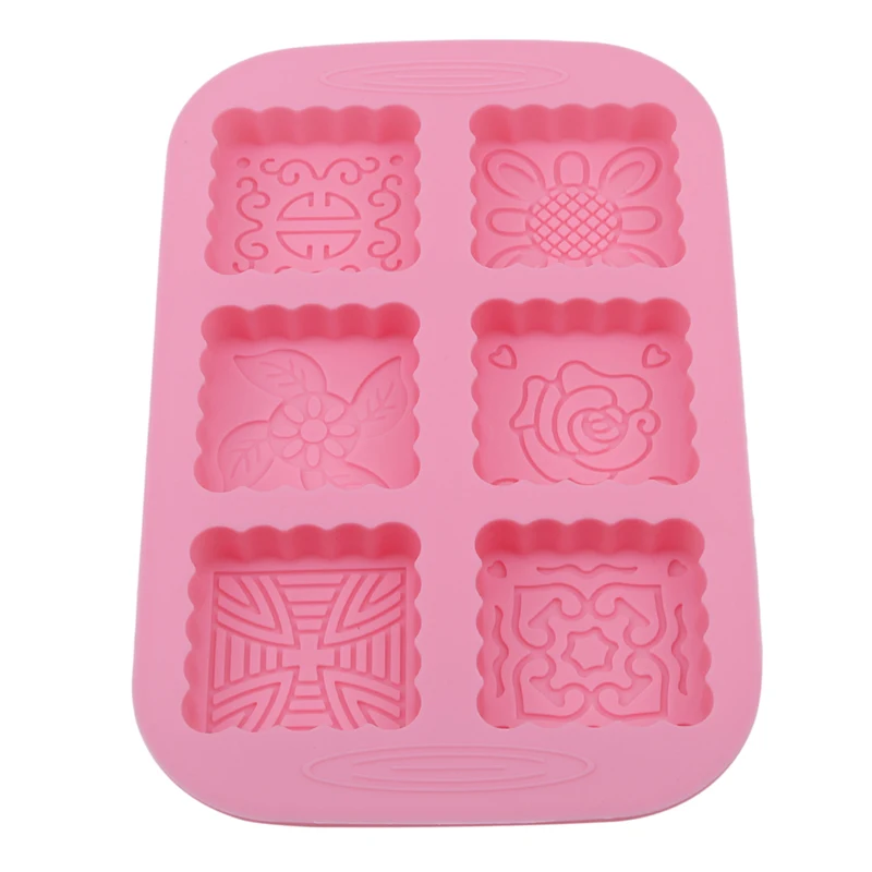 Food Grade 6 Holes Silicone Moon Cake Mold DIY Cake Chocolate Cookie Soap Jelly Handmade Tools Kitchen Baking Supply