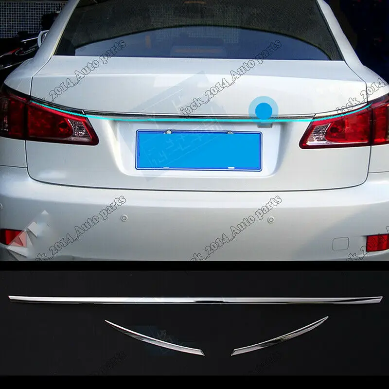 Silver Stainless Rear Trunk Tail light trim Strip Chrome For LEXUS iS 2006 Except 2dr