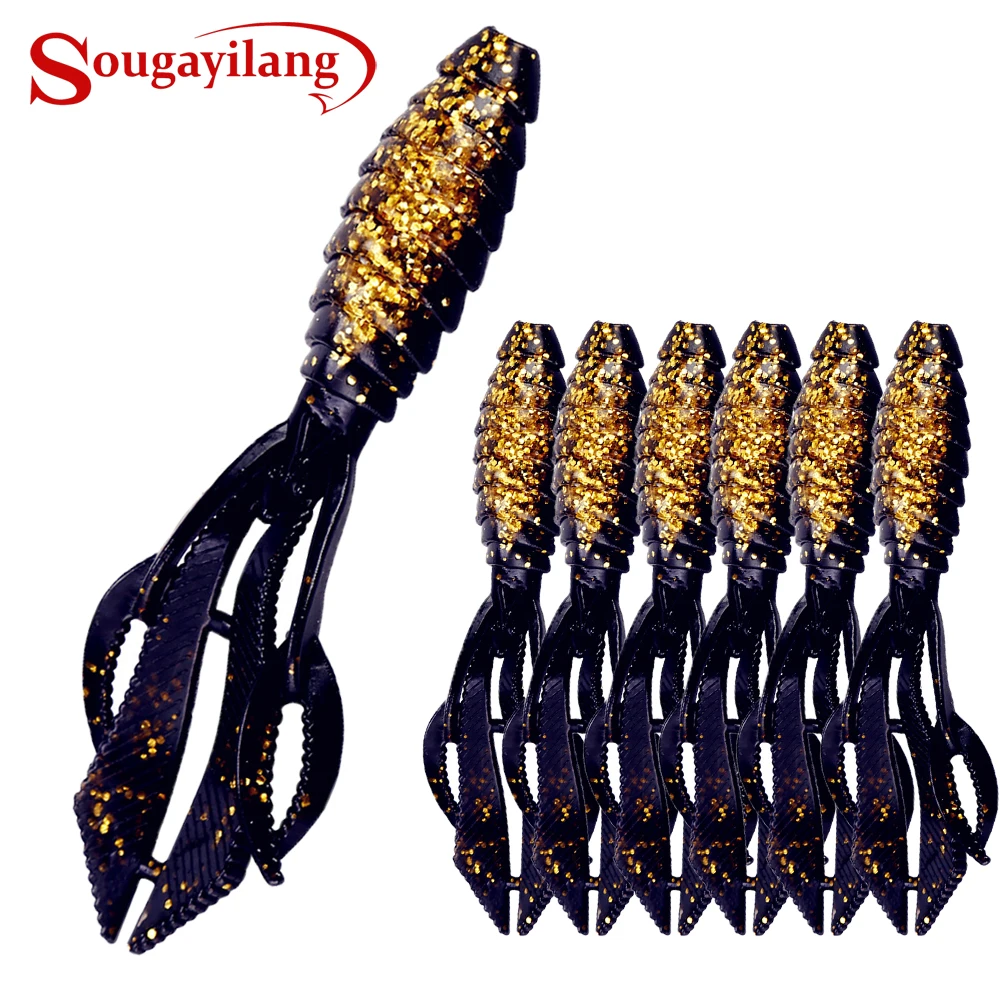 

Sougayilang 6Pcs Soft Bait Lures Rubber Wobblers Fake Fishing Bait for Saltwater Freshwater Fishing