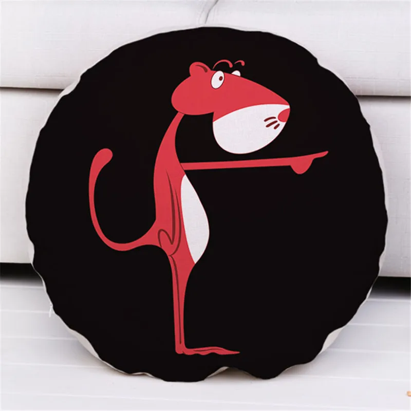 Cartoon Animals Printed Decorative Throw Pillow Covers Cotton Linens Animal Bear Kiss Fox Cat Round Diameter 45cm Cushion Cover |