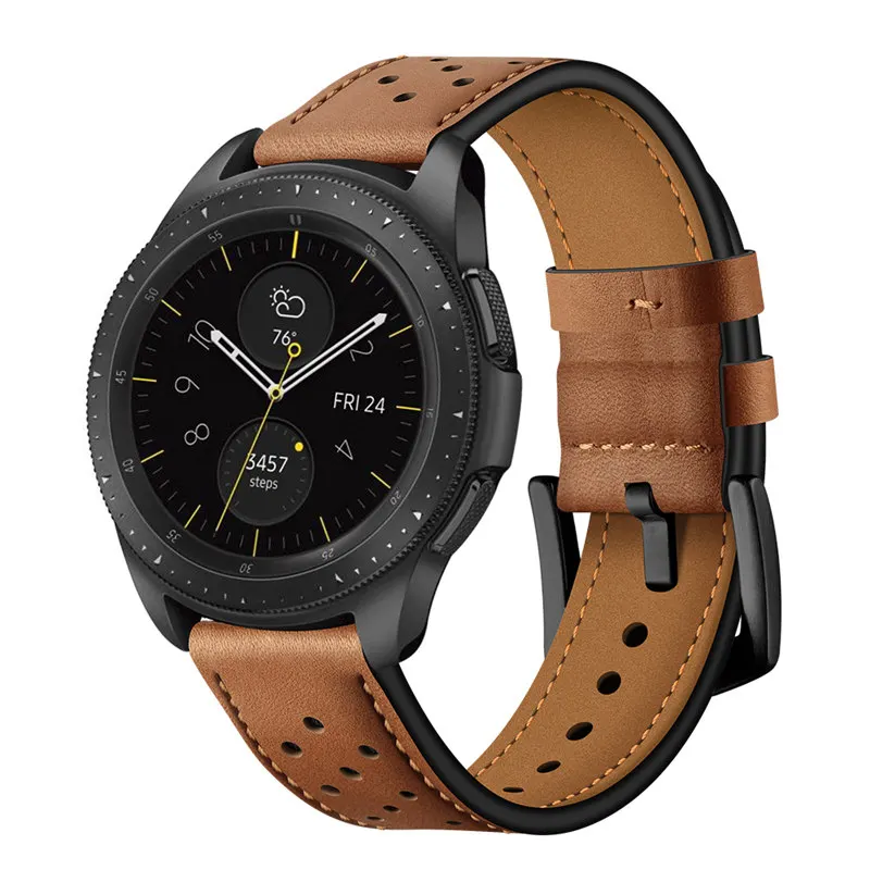 Кожаный ремешок gear S3 для samsung galaxy watch 46 мм 42 мм active 2 band amazfit grt 47 мм bip huawei watch GT 2 Браслет ремешок для часов