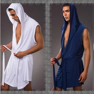 mens short silk robe