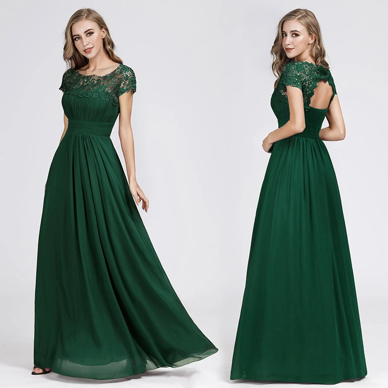Plus Size Evening Dresses Long Appliques Pleated Chiffon Abendkleider Elegant Cheap EB23999 Open Back Lace robe de soiree Women Plus Size Evening Dresses Long Appliques Pleated Chiffon Abendkleider Elegant Cheap EB23999 Open Back Lace robe de soiree Women