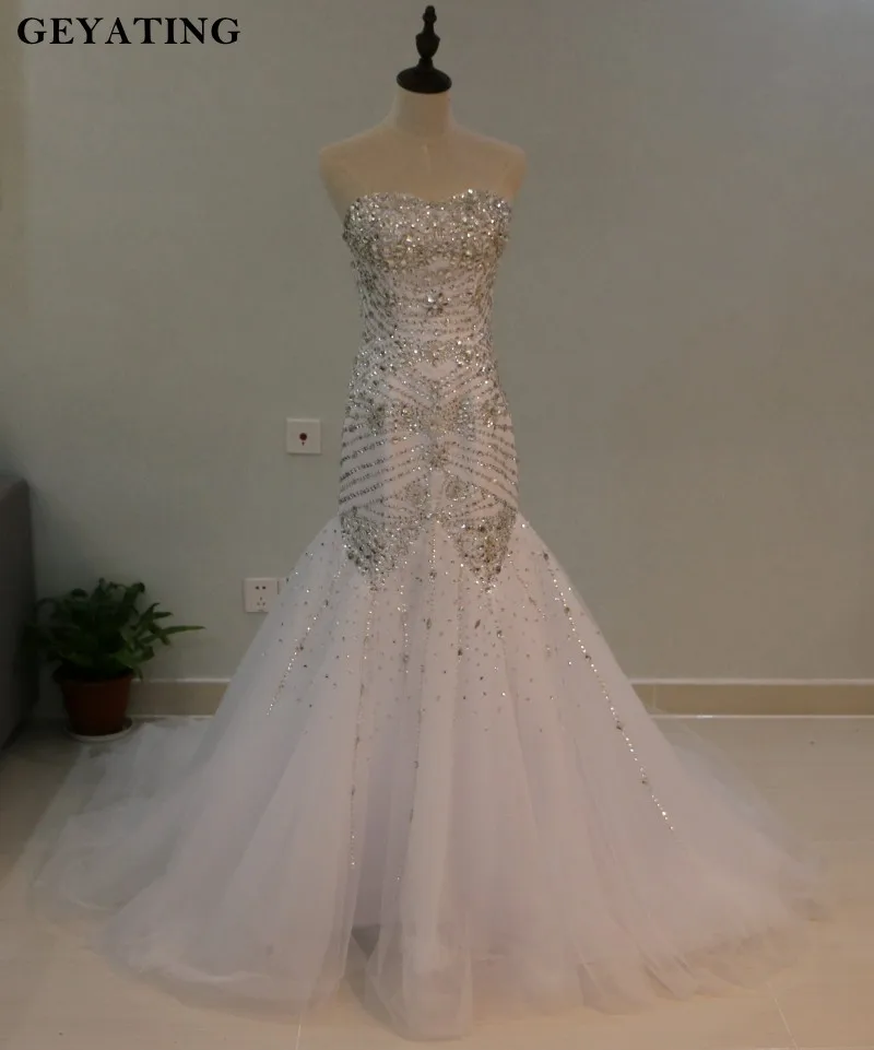 fully beaded wedding gown