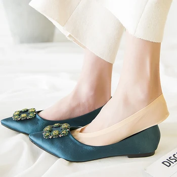 

Women Summer Thin Boat Socks Invisible High Heels Socks Slippers Soft Breathable Comfortable Low Short Socks With Insole