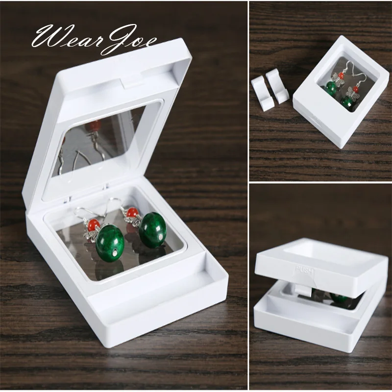 

7*9CM Elastic Membrane Floating Jewellery Display Stand Holder Ring Earring Beads Gemstones Storage Package Gift Box White/Black