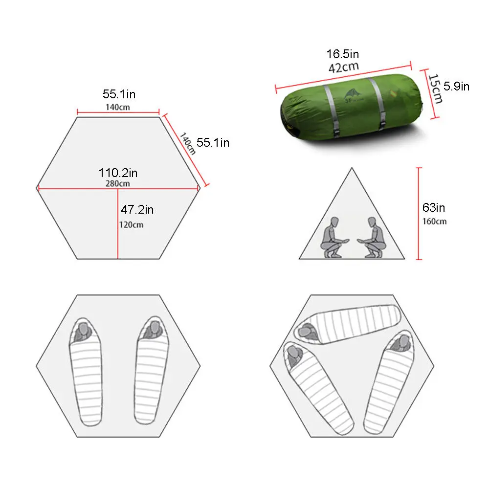 Сверхлегкий Открытый Кемпинг Teepee 15D Silnylon Пирамида палатка 2-3 человек большая палатка водостойкая альпинизмом походные палатки