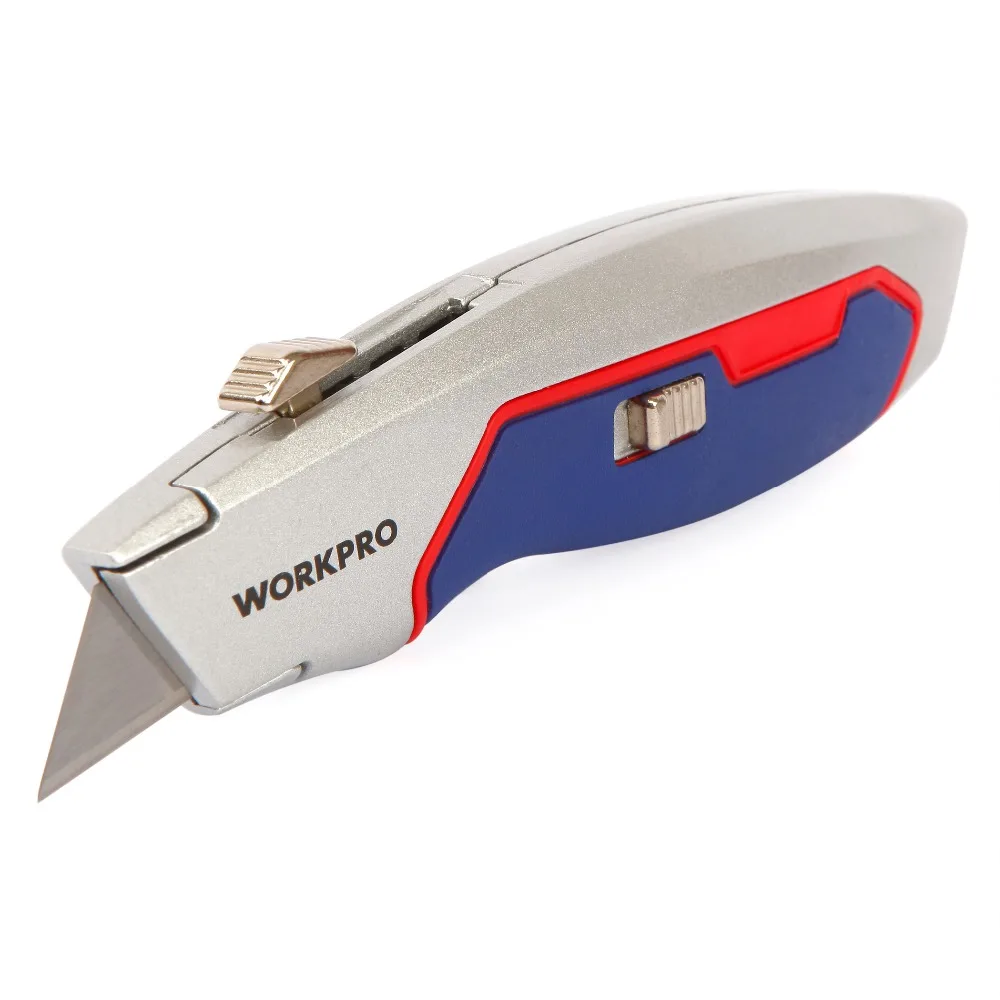 Дешевый WORKPRO утилита Ножи Quick Change автоматической загрузки Ножи с Алюминий Ручка фиксированным лезвием Ножи