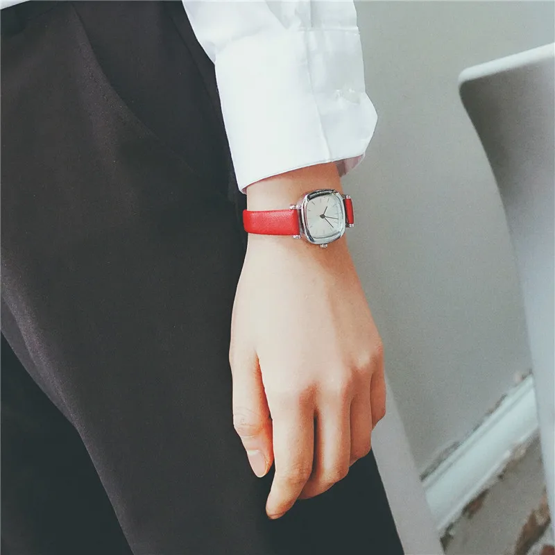 Винтажные часы с кожаным квадратным циферблатом женские модные нарядные часы минималистичные стильные маленькие свежие кварцевые женские часы бренд BGG часы