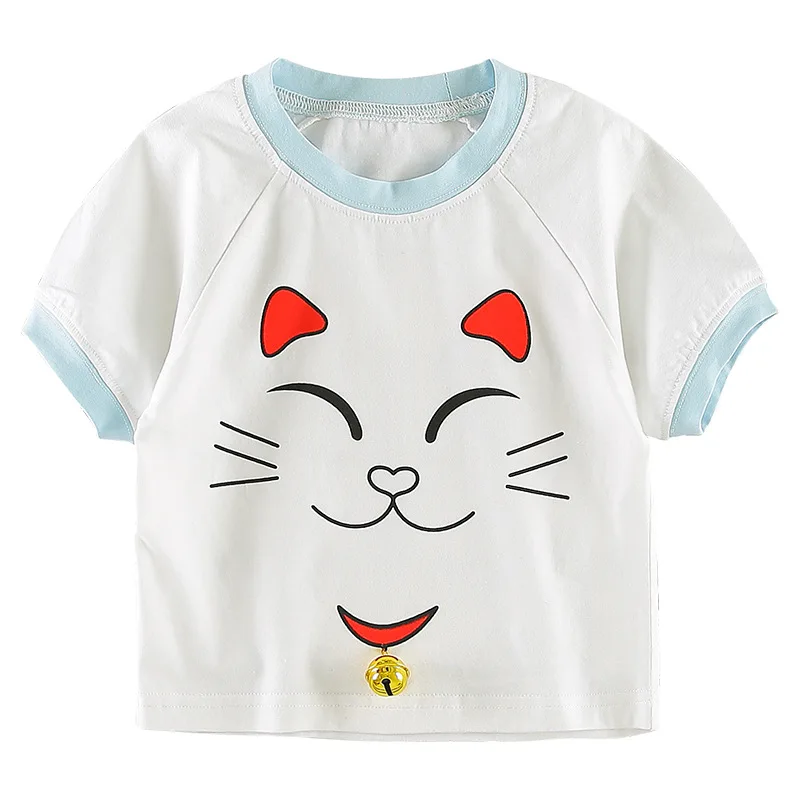 Baby Tops Summer 2018 Children Cute Cartoon Fortune Cat Baby T shirt Boys Girls Clothes Kids Tee Shirt Cotton Baby Clothing