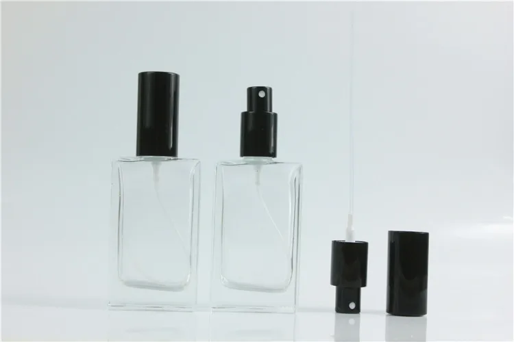 50ml transparent glass empty bottle perfume atomizer spray can be filled box travel size portable |