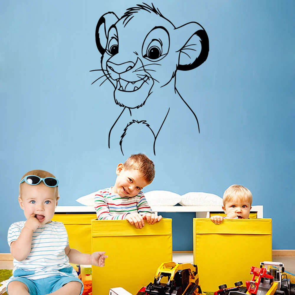 

Cartoon Style Lion King Simba Pvc Room Decoration Accessorie Removable Wckers For Baby Kids Rooms Decor Bedroom Mural naklejki