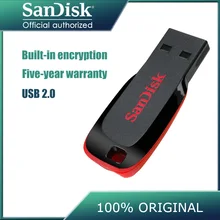 Флеш-накопитель sandisk USB 8 ГБ 16 ГБ 32 ГБ 64 Гб 128 ГБ CZ50 mini Cle USB 2,0 Флешка Jump диск для хранения данных Флешка memoria usb