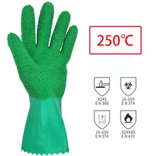 Теплоизоляционный резиновый перчатки, устойчивые к высокой температуре стойкие 250 градусов кухонные прихватки для готовки Водонепроницаемая противоскользящая пергаментная всплеск