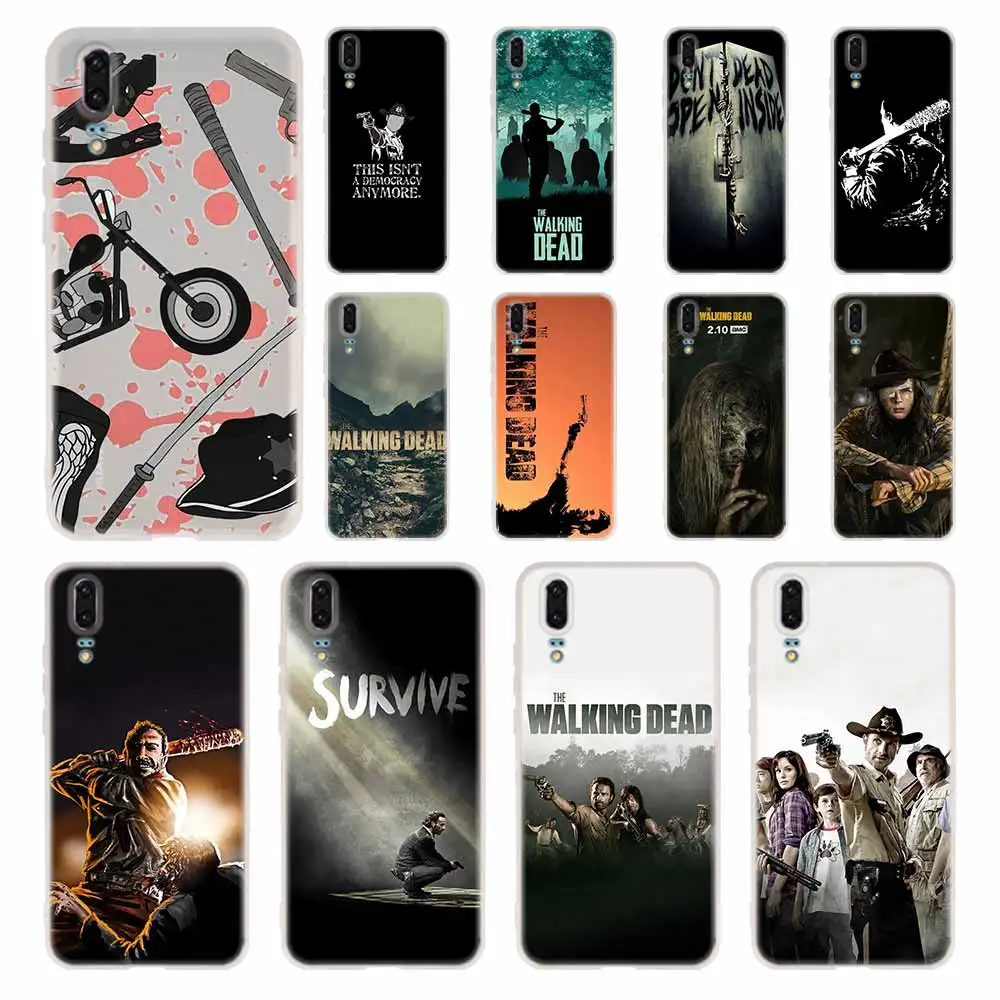 Чехол Ходячие мертвецы для телефона Huawei P40 P9 P10 P20 P30 Lite чехлы Pro P Smart 2019 мягкий