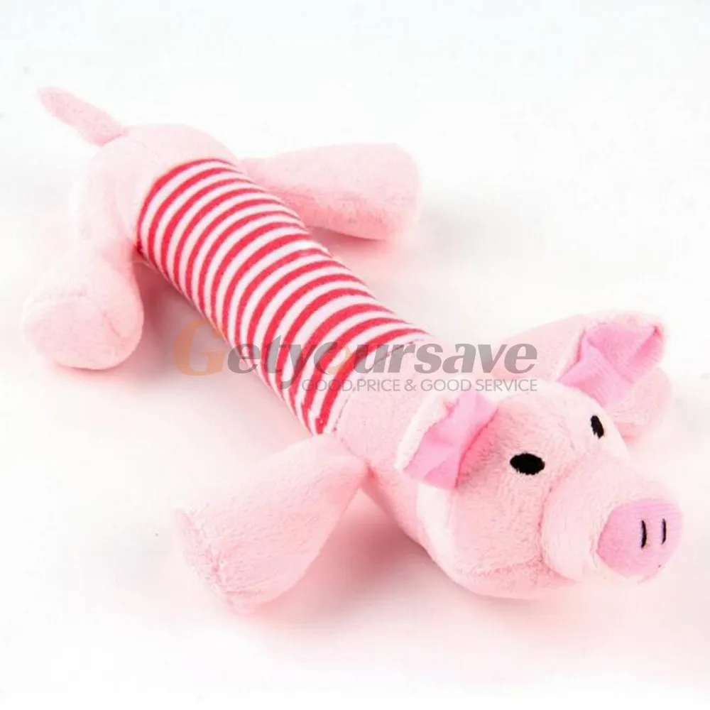 Новые игрушки для собак жевательная игрушка-пищалка для щенков скрипучий плюшевый звук утка свинья и слон игрушки 3 вида конструкций Новое поступление по всему миру - Цвет: Pink pig