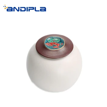 

Japanese-style Cloud Pattern Ceramic Pottery Tea Storage Jar Office Kung Fu Tea Set Accessories Damp-proof Sugar Cans Nut Tanks
