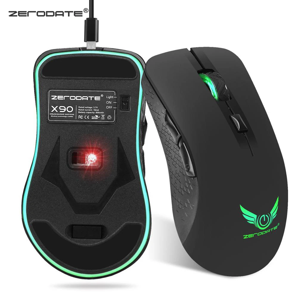 ZERODATE X90 2400 DPI 2 4G Беспроводная портативная Мобильная мышь 6 кнопочная