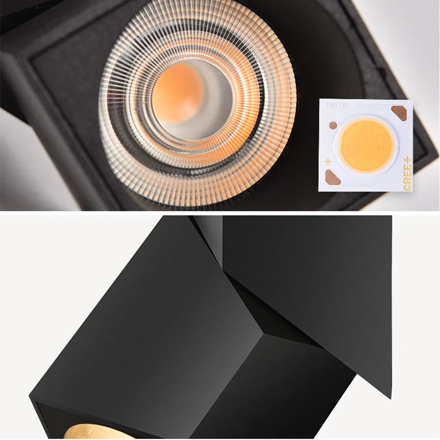 Downlight de Exposição 360 plus Graus de Rotação 7 Beiaidi w 12 w Superfície Montada Teto Levou Downlight 90 Cree Led da Loja Holofotes Teto 11 Rotação 90 CREE LED Downlight de Exposição Da Loja holofotes teto