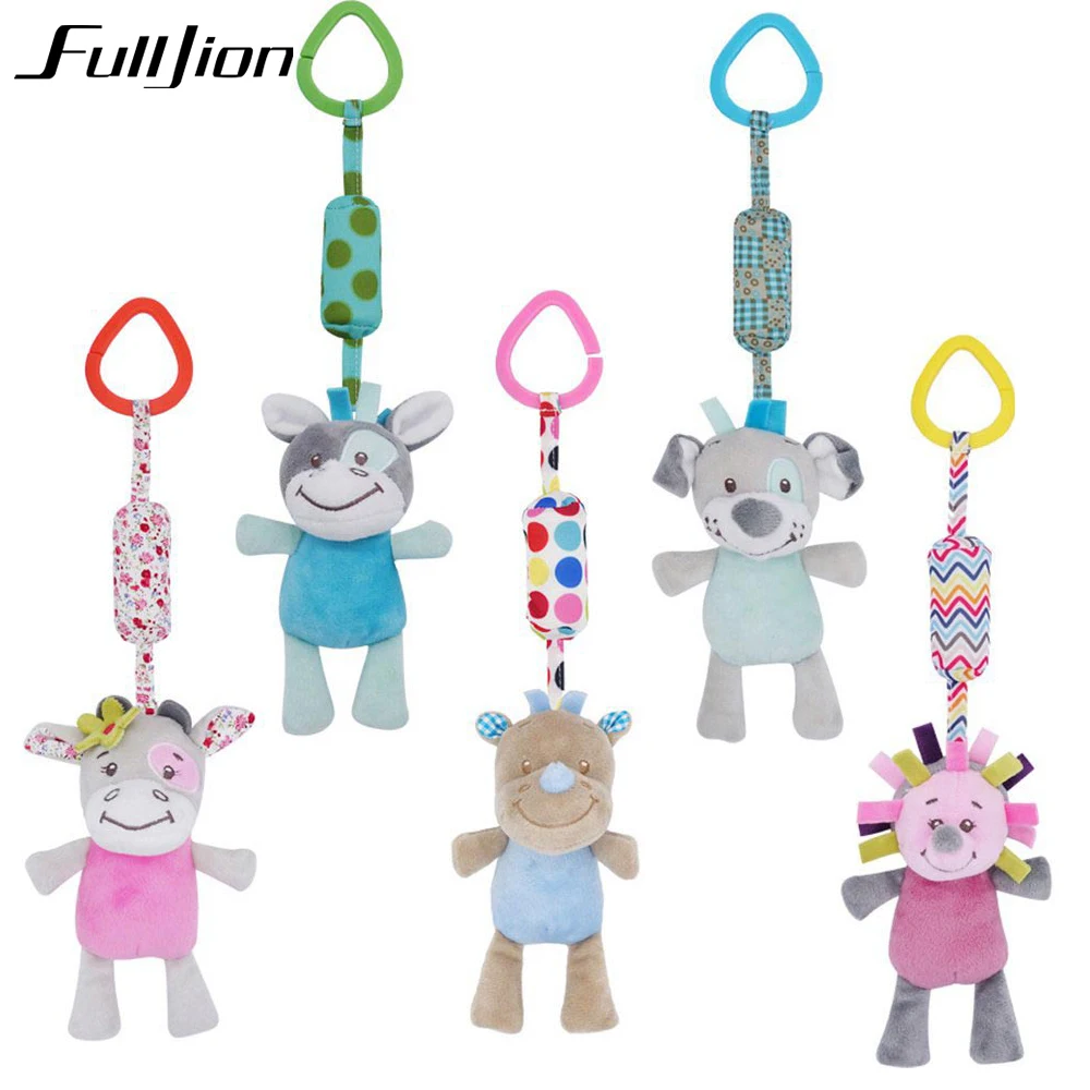 

Fulljion Rattle Mobiles Baby Plush Soft Stroller For Dolls Baby Toys 0 12 Months Animals Hanging Mobile Educational Newborn Toys