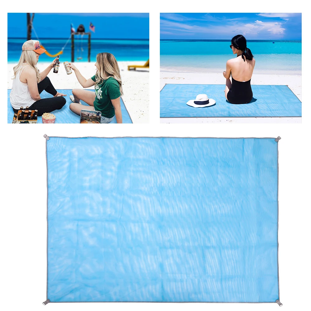 

Portable Beach Mat With Tote Anti-Slip Rug Sand Beach Mats Camping Outdoor Foldable Blanket Fishing Picnic Mat Dust Rain Shelter