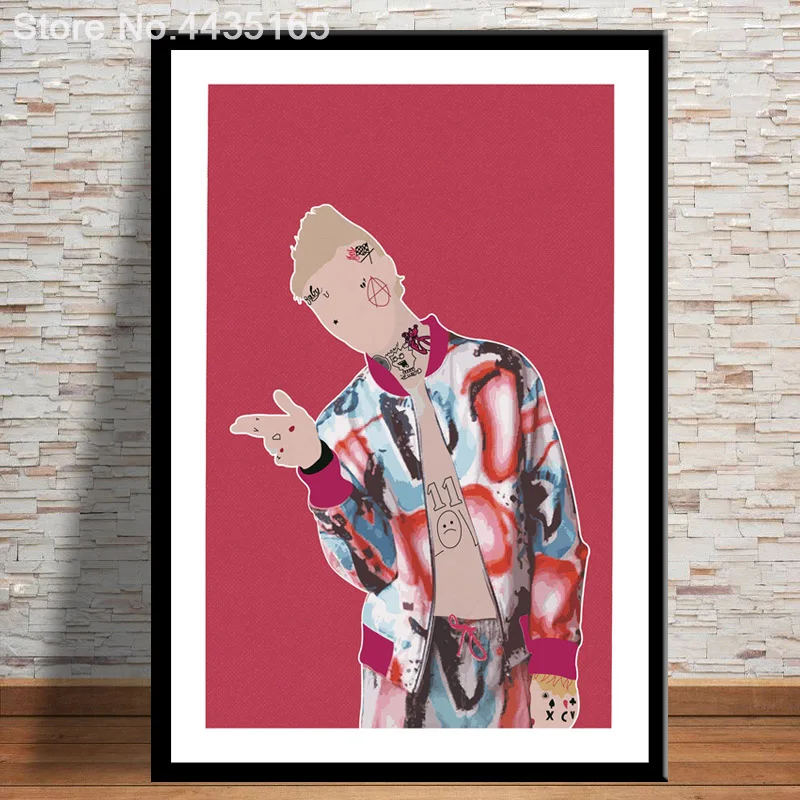 Lil Peep Poster холст живопись современная спальня современные картины для украшения Вдохновленный минимализм для домашнего декора плакаты и принты - Цвет: Темно-серый