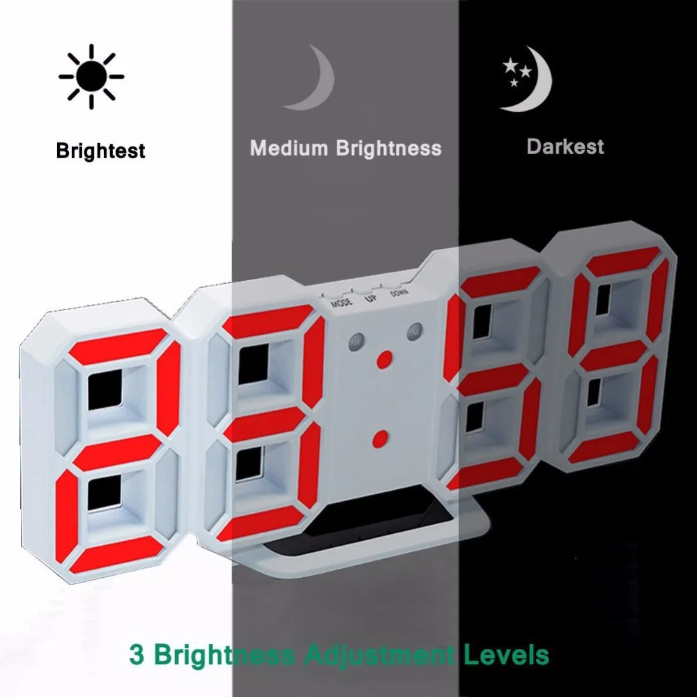 

Modern Digital LED Table Clock Watches 24 Or 12-Hour Display Alarm Snooze Alarm Clock For Home Room Decal Gift