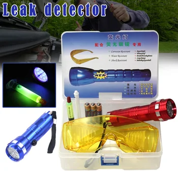 

New 1 Set Car Leak Detector Air Conditioning A / C System Leak Test Kit LED Flashlight