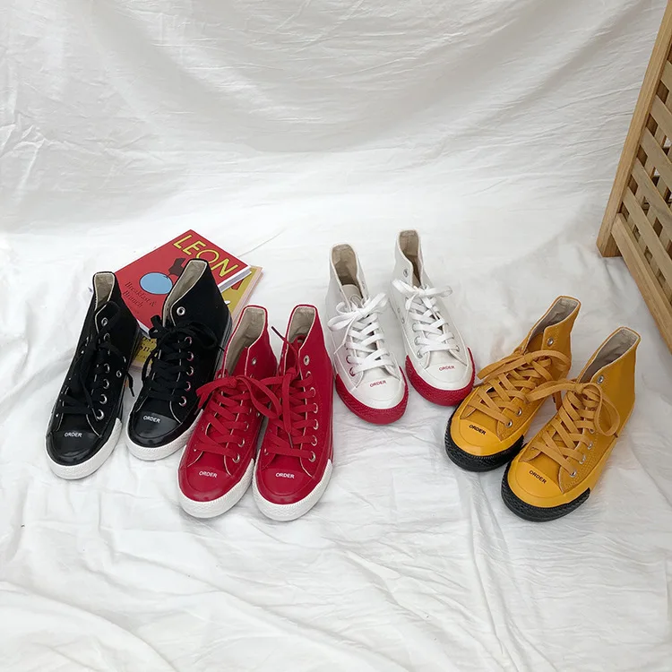 Спортивная обувь с высоким берцем, Женская парусиновая обувь Новая летняя обувь на шнуровке; Повседневная дышащая обувь; женские легкие дикий кроссовки Harajuku BB-10