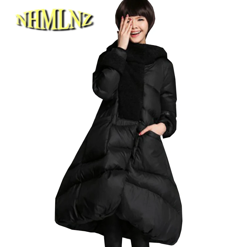 

Women Winter Coat Europea New Style Hooded Jacket Thick Warm White duck Down jacket Pregnant Women Slim Big size Outerwear G2841