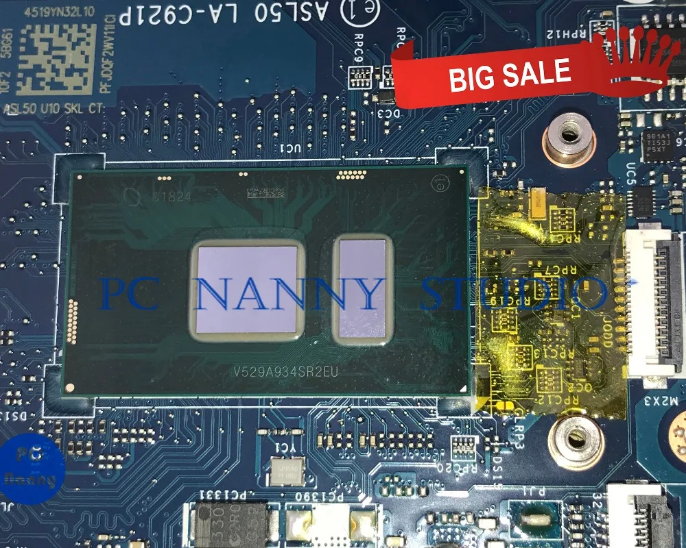 Best PC NANNY FOR HP 15-AC Laptop motherboard LA-C921P I3-6100U SR2EU tested 3