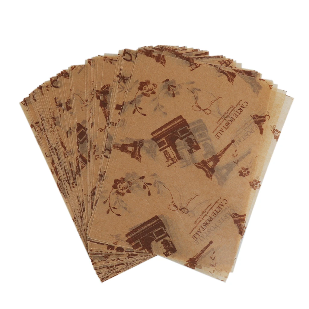 50 шт Восковая бумага для выпечки нуга упаковочная бумага для конфет, шоколадные конфеты нуга обертки - Цвет: Eiffel Tower